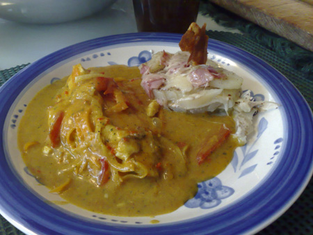 curry fish and potatoes
